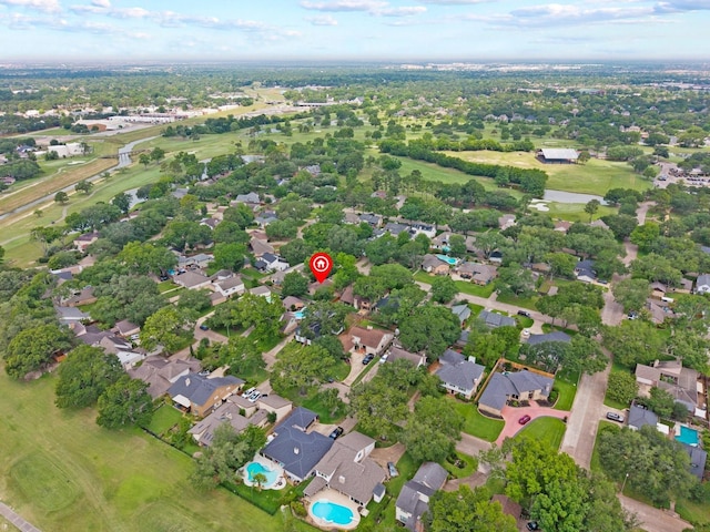 bird's eye view with a residential view