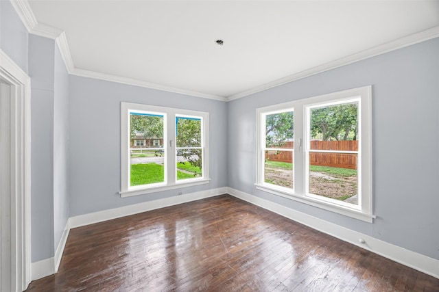 212 W Alabama St, Wharton, TX 77488 - unfurnished room with ornamental molding and dark wood finished floors