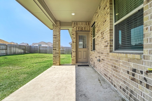 view of patio featuring a fenced backyard