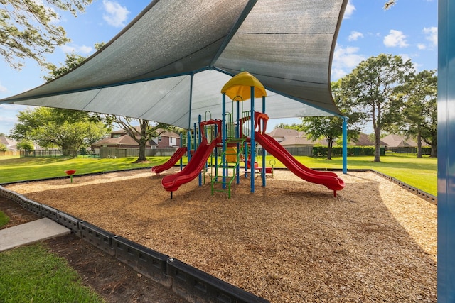 16511 Crystal View Ct, Houston, TX 77095 - community play area featuring a lawn and fence