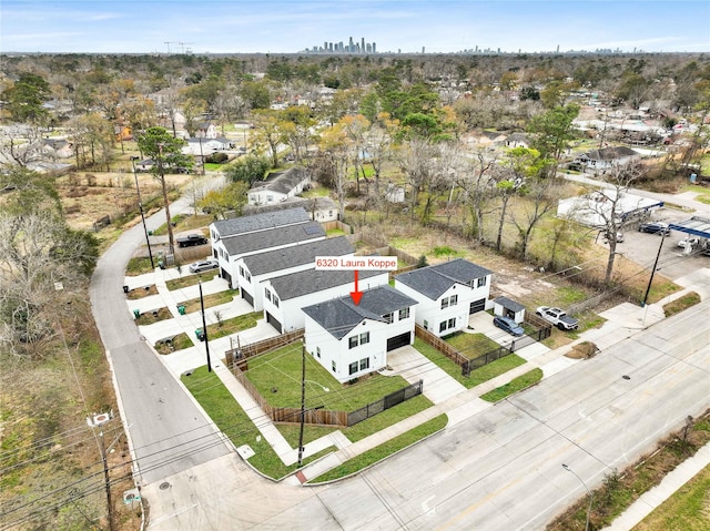 bird's eye view featuring a residential view
