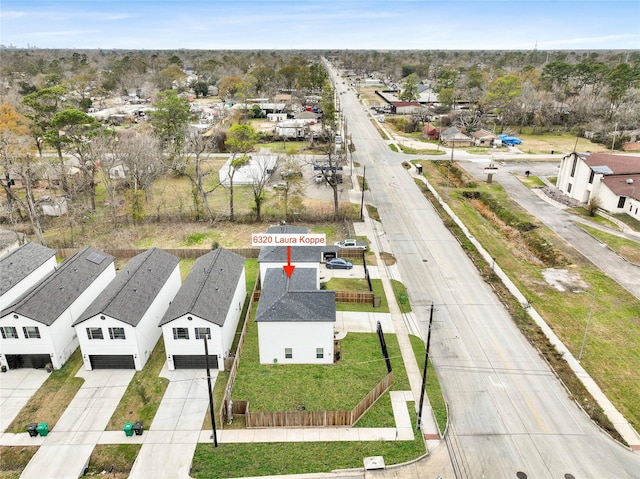 bird's eye view featuring a residential view