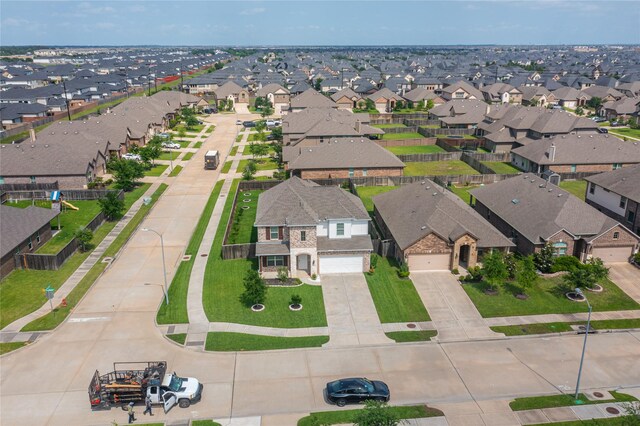 drone / aerial view with a residential view