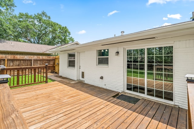 deck featuring fence