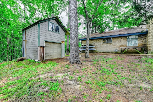 exterior space featuring a garage