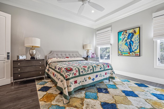 3851 Chevy Chase Dr, Houston, TX 77019 - bedroom with crown molding, recessed lighting, multiple windows, and wood finished floors