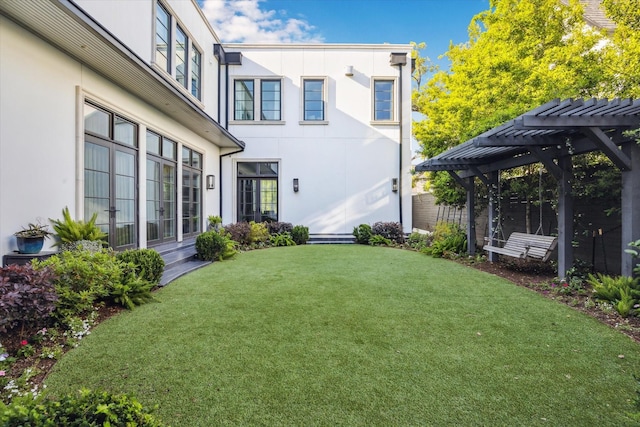 3851 Chevy Chase Dr, Houston, TX 77019 - view of yard featuring a pergola
