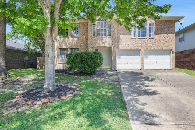 3739 Apple Hollow Ln, Humble, TX 77396 - view of front of house with driveway, an attached garage, and brick siding