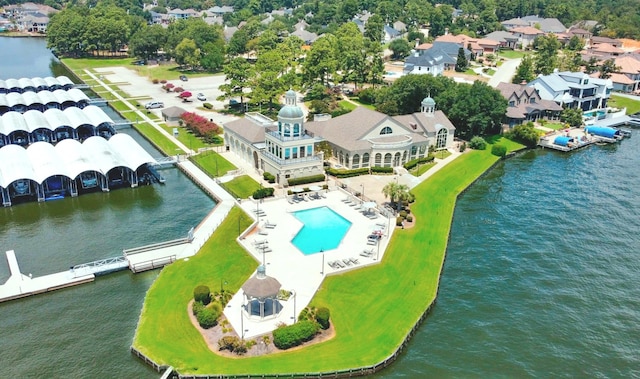 90 Greenview St, Montgomery, TX 77356 - drone / aerial view of a pool area and a large body of water