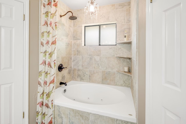 full bathroom with tiled shower / bath combo