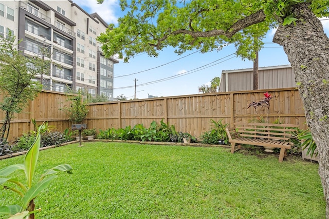 view of yard with fence