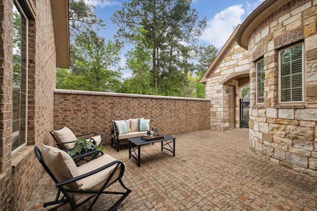 view of patio / terrace featuring an outdoor hangout area
