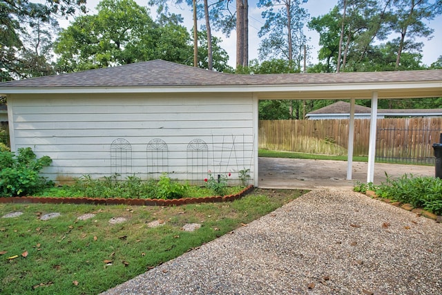 exterior space featuring fence