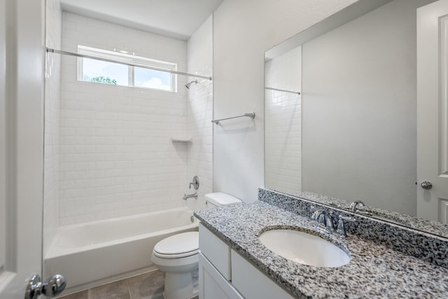 17311 Sunflower Petals Trl, Conroe, TX 77302 - full bathroom featuring toilet, shower / tub combination, tile patterned flooring, and vanity