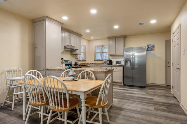 736 County Road 478, Lott, TX 76656 - dining room with visible vents, recessed lighting, and wood finished floors