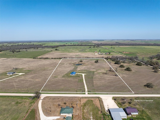 736 County Road 478, Lott, TX 76656 - birds eye view of property with a rural view