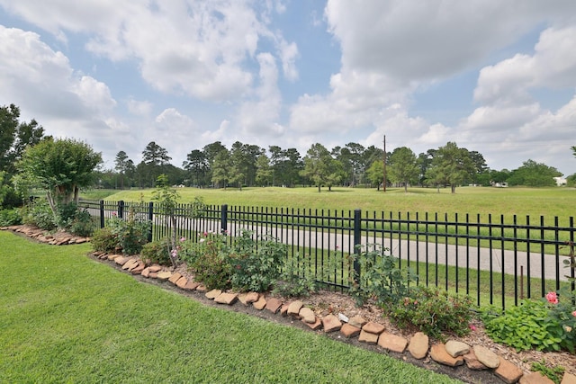view of yard with fence