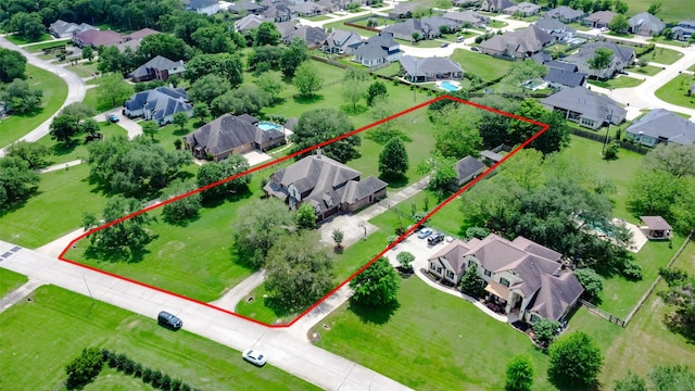 aerial view with a residential view