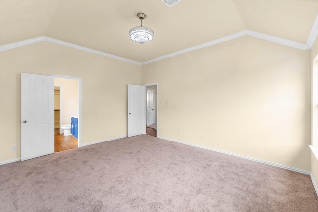 2902 Chaplin Place Dr, Humble, TX 77396 - unfurnished bedroom with carpet floors, crown molding, and vaulted ceiling