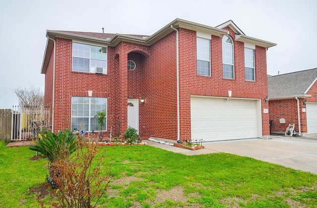 7011 Westover Ridge Dr, Houston, TX 77072 - traditional-style home with a front lawn, concrete driveway, an attached garage, and brick siding