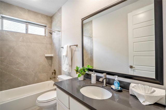17335 Sunflower Petals Trl, Conroe, TX 77302 - bathroom featuring vanity, toilet, and bathing tub / shower combination