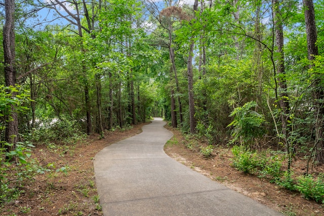 surrounding community with a wooded view