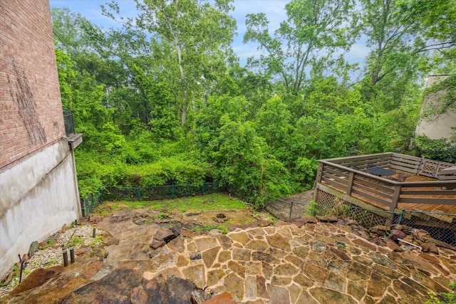 5756 Indian Cir, Houston, TX 77057 - view of yard with fence and a wooden deck
