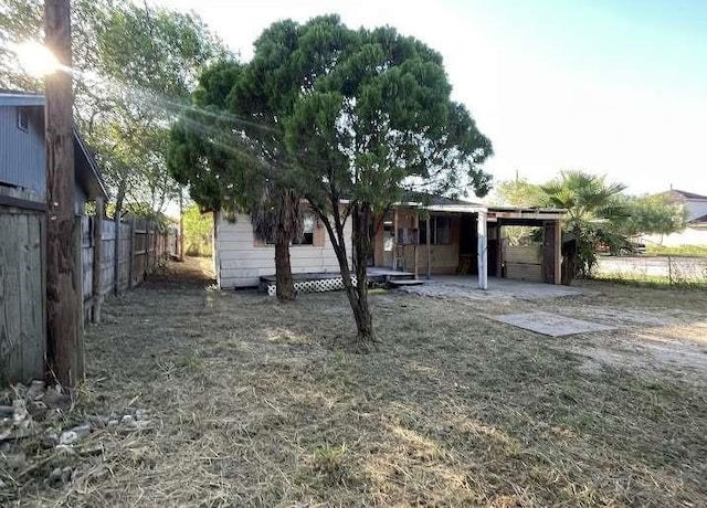 view of yard with fence
