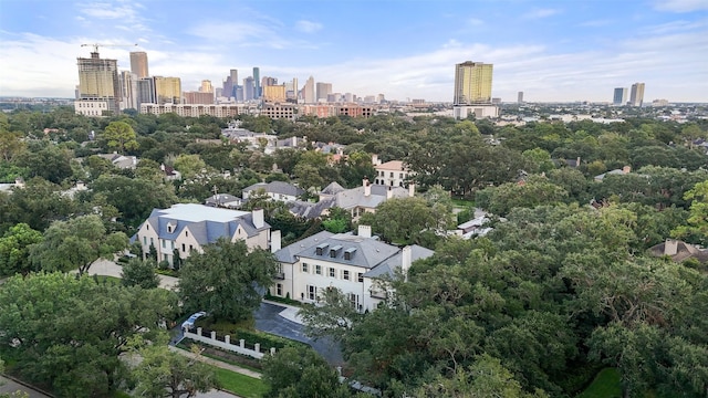 1069 Kirby Dr, Houston, TX 77019 - drone / aerial view with a view of city