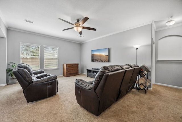 8522 E Highlands Xing, Highlands, TX 77562 - carpeted home theater with visible vents, a ceiling fan, and baseboards