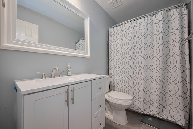 17022 Shadow Valley Dr, Spring, TX 77379 - bathroom featuring toilet, vanity, and a shower with shower curtain