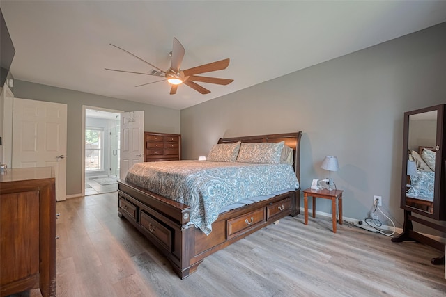 17022 Shadow Valley Dr, Spring, TX 77379 - bedroom with light wood-style floors, baseboards, and ceiling fan