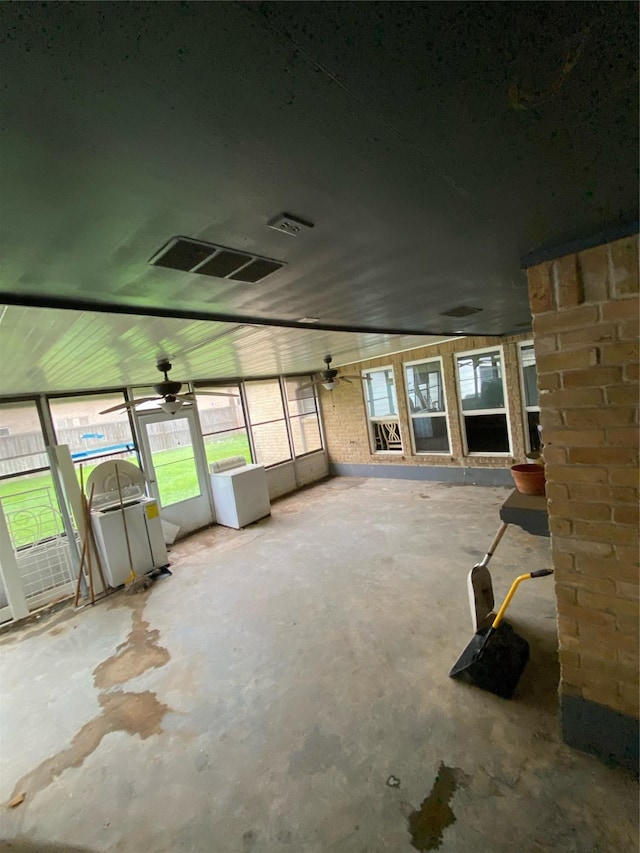 22006 Joshua Kendell Ln, Katy, TX 77449 - unfurnished sunroom featuring a ceiling fan
