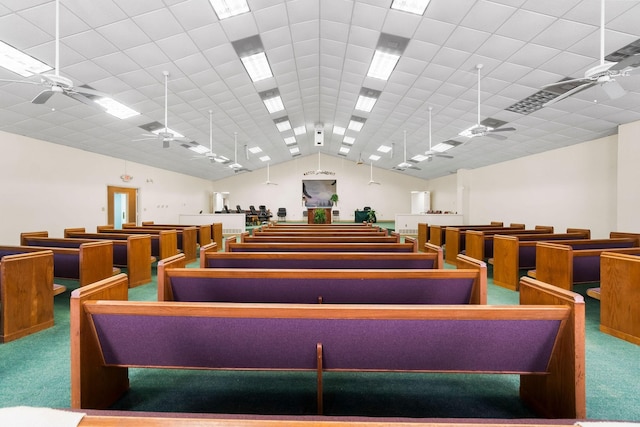 1561 US Highway 69 N, Woodville, TX 75979 - misc room with carpet flooring, ceiling fan, and vaulted ceiling