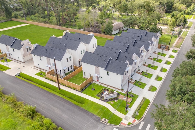 bird's eye view with a residential view