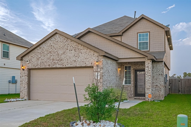4807 Purple Wisteria Ln, Spring, TX 77373 - view of front of home featuring brick siding, an attached garage, and concrete driveway