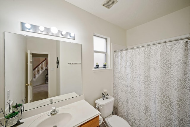 13823 Eldridge Garden Cir, Houston, TX 77083 - bathroom with toilet, vanity, and visible vents
