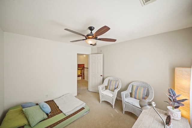 13823 Eldridge Garden Cir, Houston, TX 77083 - bedroom featuring a ceiling fan, visible vents, and carpet floors