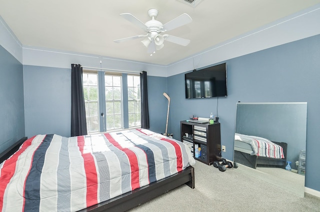 3114 E Ashfield Dr, Houston, TX 77082 - carpeted bedroom featuring ceiling fan