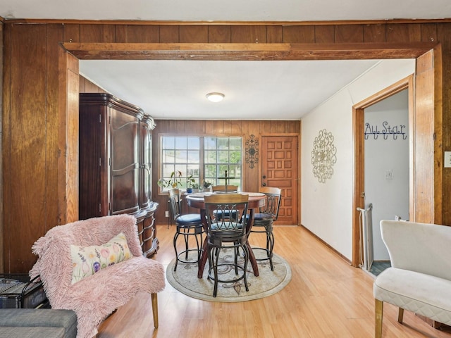 dining room with light wood-type flooring