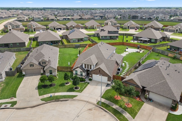 aerial view with a residential view