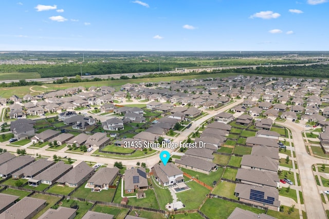 drone / aerial view featuring a residential view
