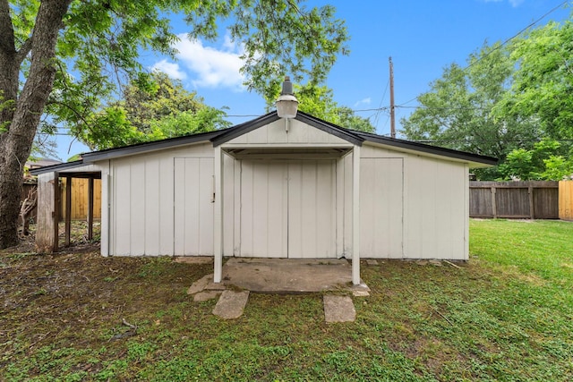 9231 Rockcliff Dr, Houston, TX 77037 - view of outbuilding featuring fence