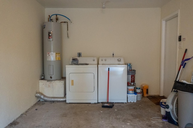 1527 Carbonear Dr, Channelview, TX 77530 - washroom with water heater, separate washer and dryer, and laundry area