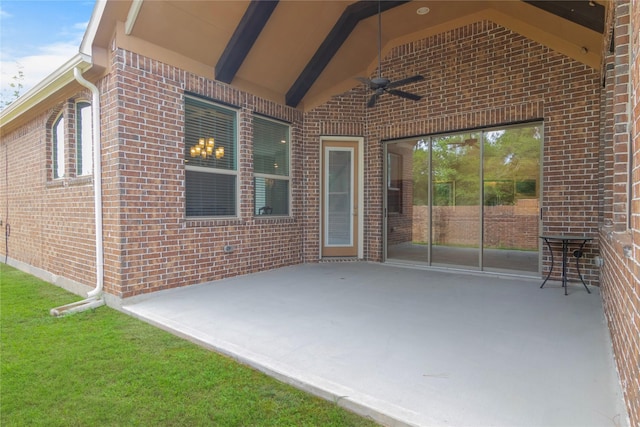 view of patio / terrace with a ceiling fan