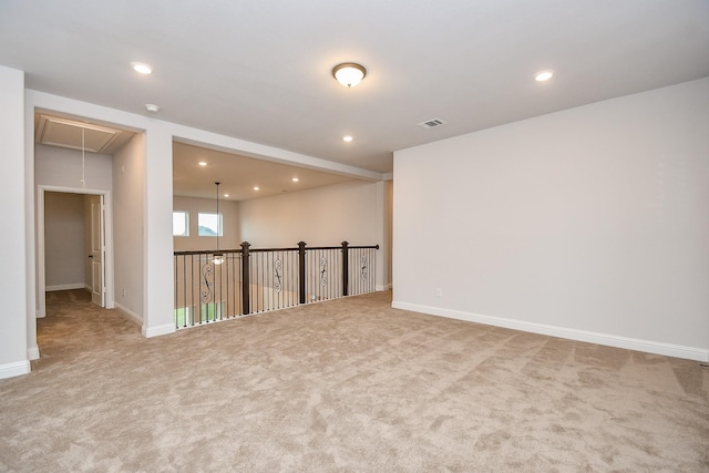 6939 Shoreline View Dr, Katy, TX 77493 - carpeted empty room with baseboards, attic access, and recessed lighting