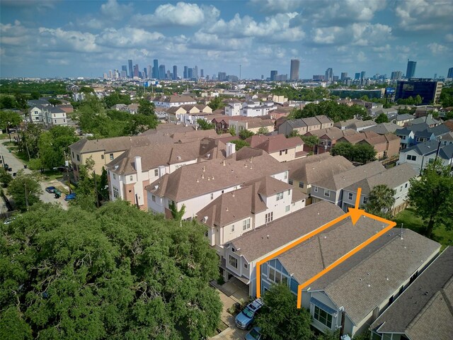 bird's eye view with a city view and a residential view