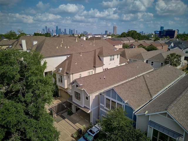 aerial view with a view of city and a residential view