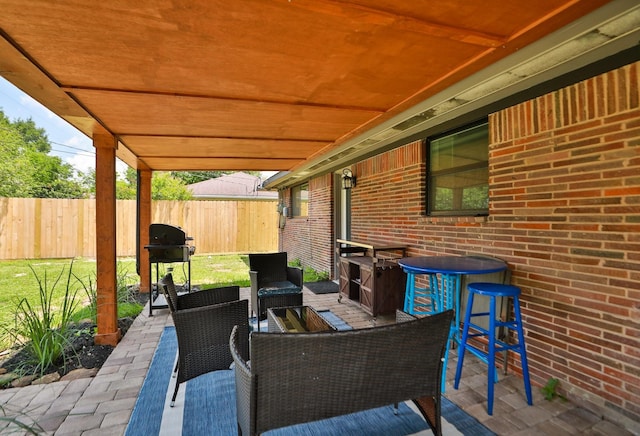 5714 Nina Lee Ln, Houston, TX 77092 - view of patio / terrace with fence, grilling area, and outdoor lounge area
