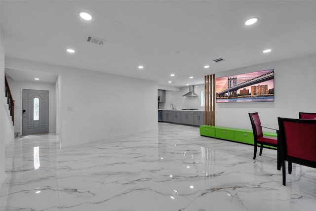interior space with recessed lighting and visible vents